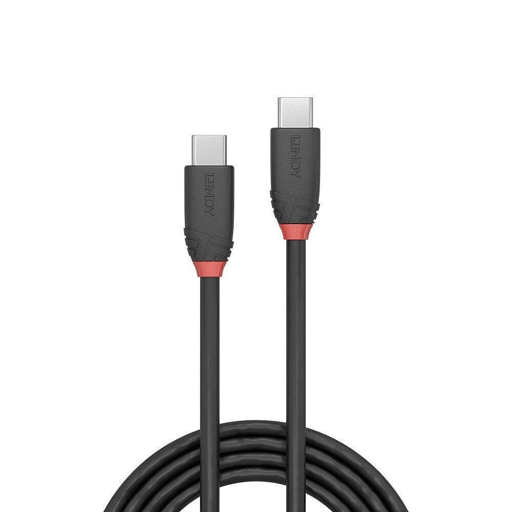 CABLE USB3.2 C-C 0.5M/BLACK 36905 LINDY цена и информация | Mobiiltelefonide kaablid | hansapost.ee