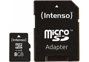 Intenso Micro SDHC 8GB 3413460 hind ja info | Mälukaardid mobiiltelefonidele | hansapost.ee