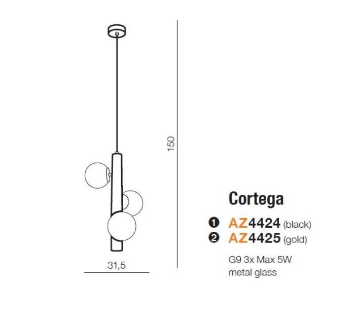 Rippvalgusti AZzardo Cortega AZ4424 hind ja info | Rippvalgustid | hansapost.ee