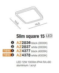 Süvistatav valgusti AZzardo Square AZ2836 hind ja info | Süvistatavad LED valgustid | hansapost.ee