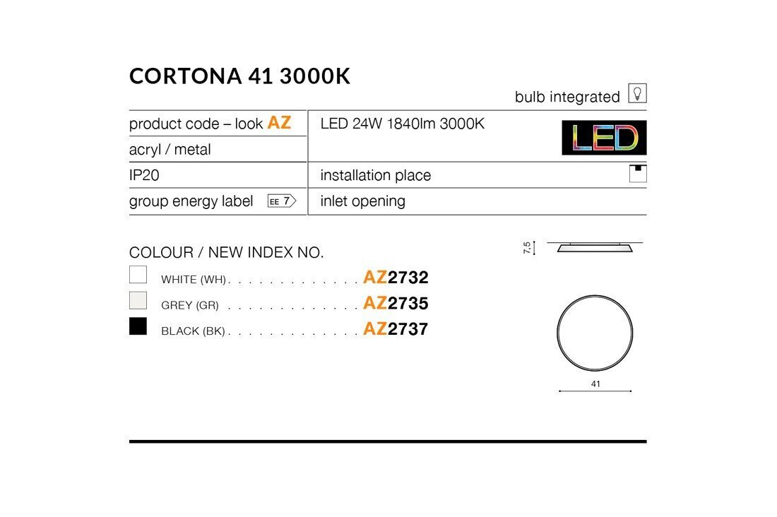 Laevalgusti AZzardo Cortona AZ2735 hind ja info | Laelambid | hansapost.ee