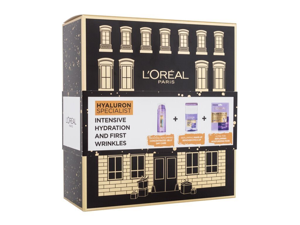 Näohoolduskomplekt naha niisutamiseks L'Oréal Paris Hyaluron Specialist: kontsentreeritud geel 50 ml + meigieemaldaja 125 ml + niisutav mask, 1 tk цена и информация | Näokreemid | hansapost.ee