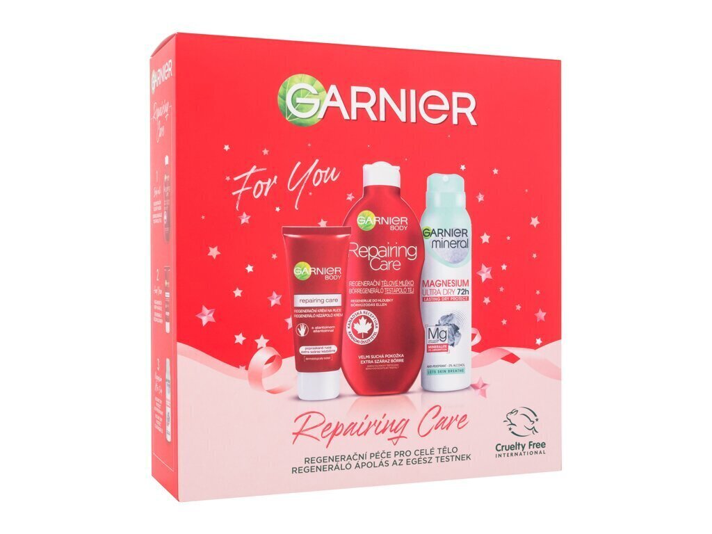 Kehahoolduskomplekt Garnier: ihupiim, 400 ml + kätekreem, 100 ml + spreideodorant, 150 ml hind ja info | Kehakreemid, kehaõlid ja losjoonid | hansapost.ee