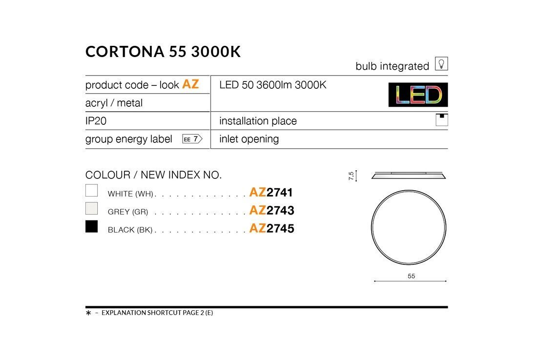 Laevalgusti AZzardo Cortona AZ2744 hind ja info | Laelambid | hansapost.ee