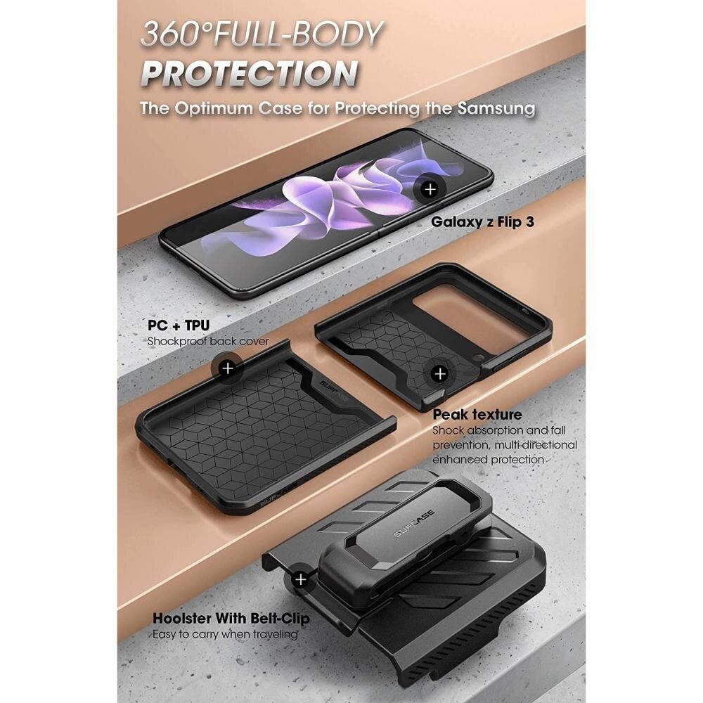 Supcase Unicorn Beetle Pro, Galaxy Flip 3 Black цена и информация | Telefonide kaitsekaaned ja -ümbrised | hansapost.ee