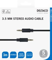 Deltaco 00180009, Aux Aux 3.5 mm, 3 m цена и информация | Кабели и провода | hansapost.ee