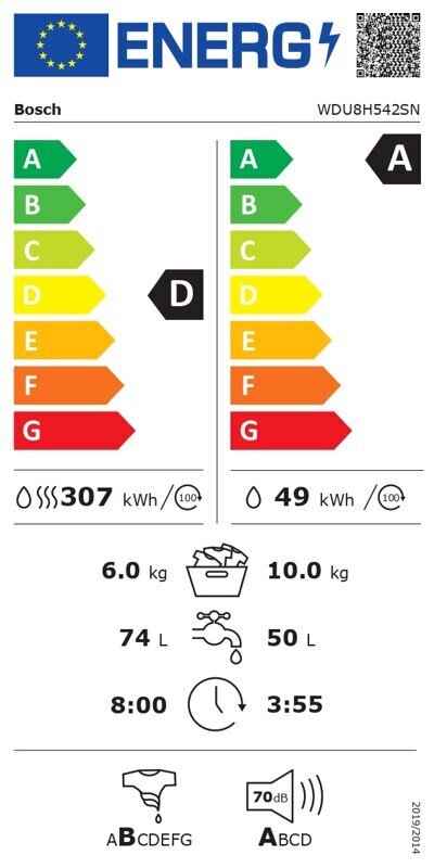 Bosch WDU8H542SN цена и информация | Pesumasinad | hansapost.ee