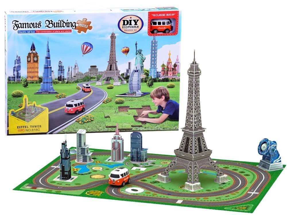 3D pusle Eiffel Tower koos autoga цена и информация | Pusled lastele ja täiskasvanutele | hansapost.ee