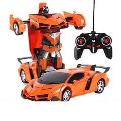 Transformeeruv auto-robot 2in1 koos puldiga, oranž цена и информация | Игрушки для мальчиков | hansapost.ee