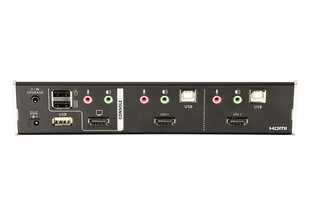 Aten 2-Port USB HDMI KVM Switch with Audio & USB 2.0 Hub (KVM cables included) цена и информация | Коммутаторы (Switch) | hansapost.ee