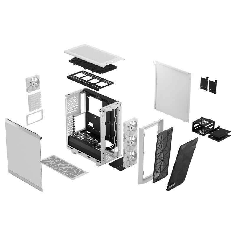 Fractal Design Meshify 2 Compact RGB White TG Clear hind ja info | Arvutikorpused | hansapost.ee