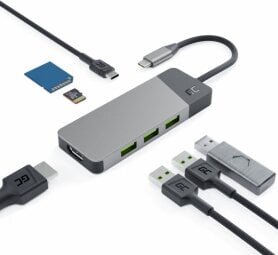 Dokstacija Green Cell USB-C 85W 7in1 цена и информация | USB adapterid ja jagajad | hansapost.ee