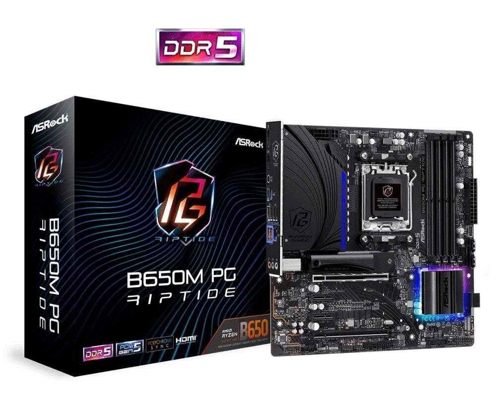 ASRock B650M PG RIPTIDE AM5 Ryzen 7000 AMD B650 hind ja info | Emaplaadid | hansapost.ee