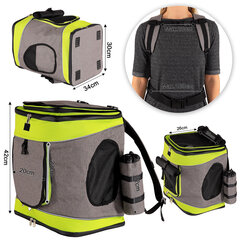 Транспортная сумка Lionto для собак или кошек, серо-зеленый цвет, 34x30x42 см цена и информация | Переноски, сумки | hansapost.ee