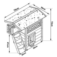 Lionto puidust kassimaja terrassi ja treppidega hind ja info | Pesad, asemed | hansapost.ee