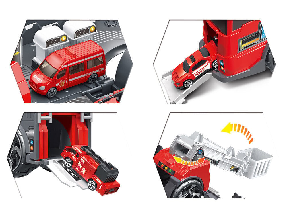 Tuletõrjeauto-baas 2in1 koos sõidukitega цена и информация | Mänguasjad poistele | hansapost.ee
