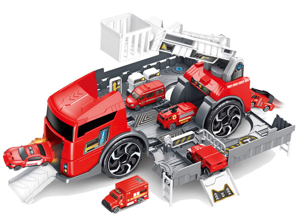 Tuletõrjeauto-baas 2in1 koos sõidukitega цена и информация | Mänguasjad poistele | hansapost.ee