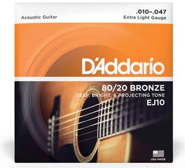 Keeled akustilisele kitarrile D'Addario EJ10 .010 hind ja info | D'Addario Kodumasinad | hansapost.ee