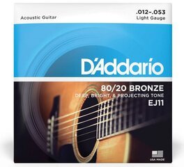 Струны для акустической гитары D'Addario EJ11 .012 цена и информация | D'Addario Аудио- и видеоаппаратура | hansapost.ee