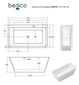 Besco Varya Glam 170 Graphite, koos valge sifooni kattega hind ja info | Vannid | hansapost.ee