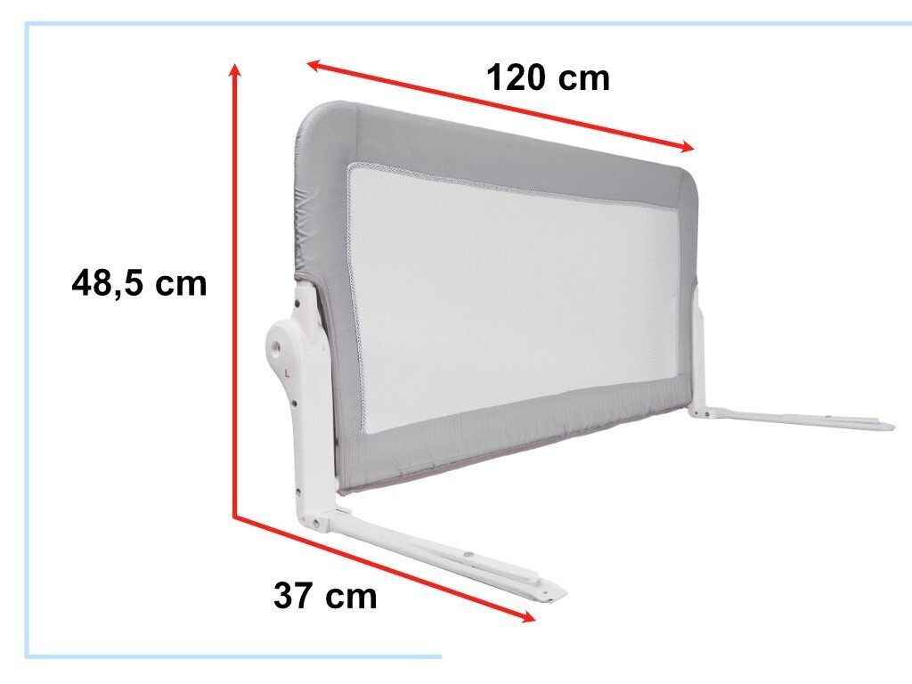 Voodikaitse lastele, hall, 120 cm. hind ja info | Ohutustarvikud lastele | hansapost.ee