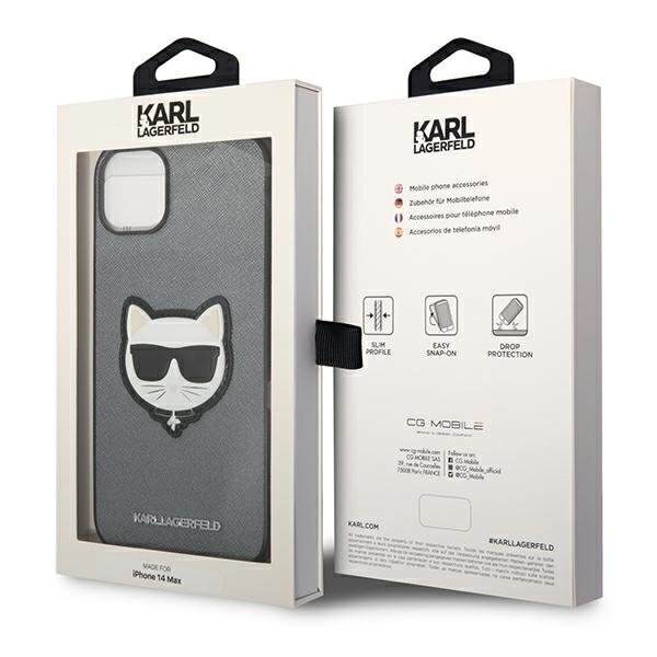 Karl Lagerfeld KLHCP14SSAPCHG iPhone 14 Saffiano Choupette Head Patch Silver hind ja info | Telefonide kaitsekaaned ja -ümbrised | hansapost.ee