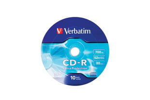 Компактные диски Verbatim CD-R Verbatim 43725 CD-R 52X 700MB 10 шт. цена и информация | Виниловые пластинки, CD, DVD | hansapost.ee