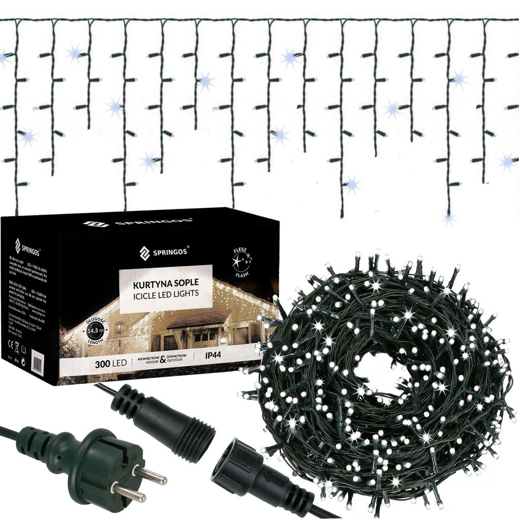 LED valguskardin Icicles CL4038, 300 LED-i hind ja info | Jõulutuled | hansapost.ee