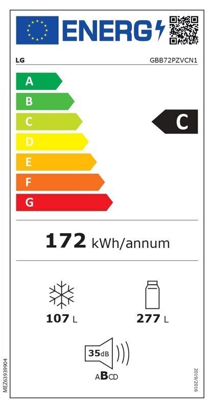 LG GBB72PZVCN1 hind ja info | Külmkapid-külmikud | hansapost.ee