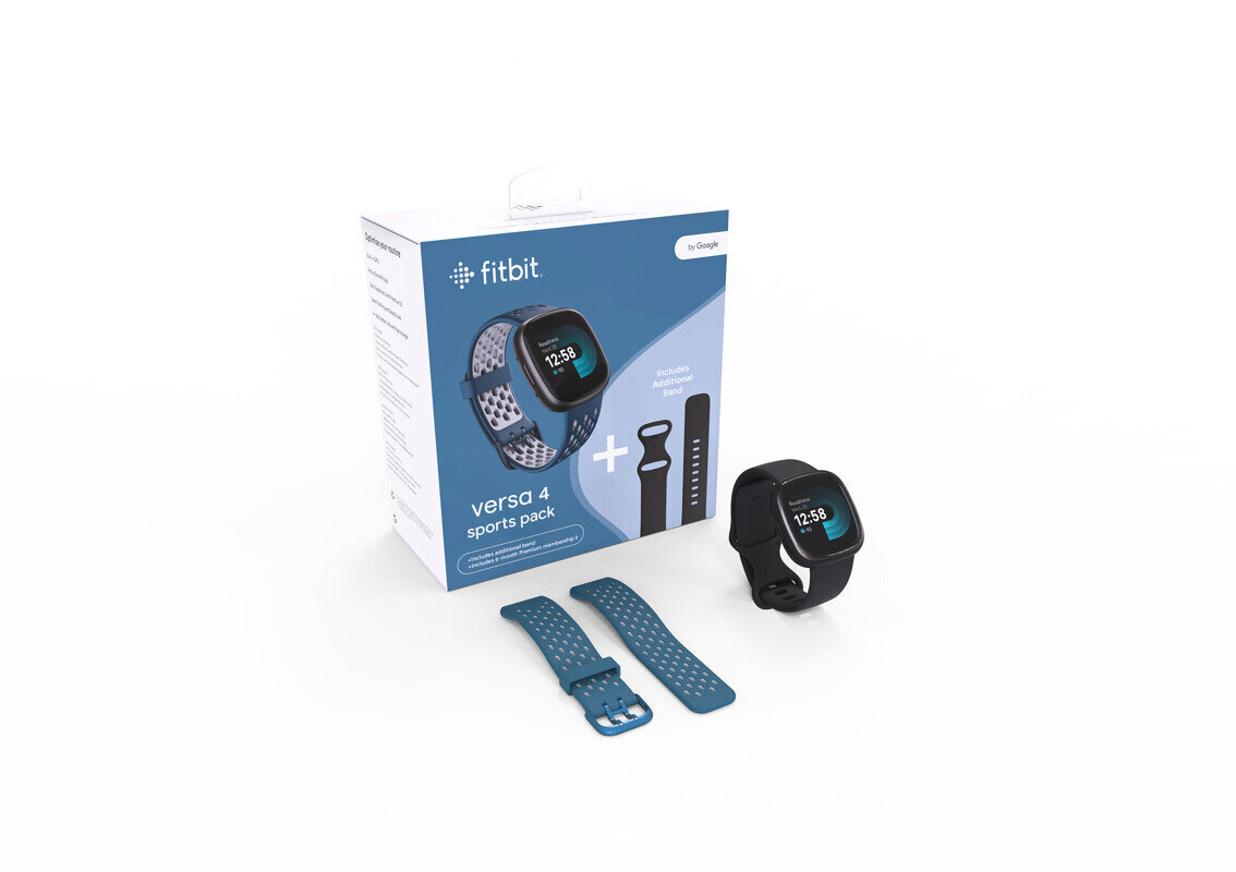 Fitbit Versa 4 Bundle Black/Graphite + Sapphire Blue Sports Band hind ja info | Nutikellad, laste nutikellad | hansapost.ee