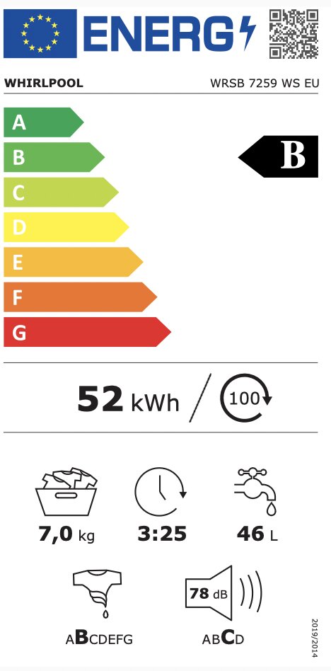 Whirlpool WRSB 7259 WS EU цена и информация | Pesumasinad | hansapost.ee