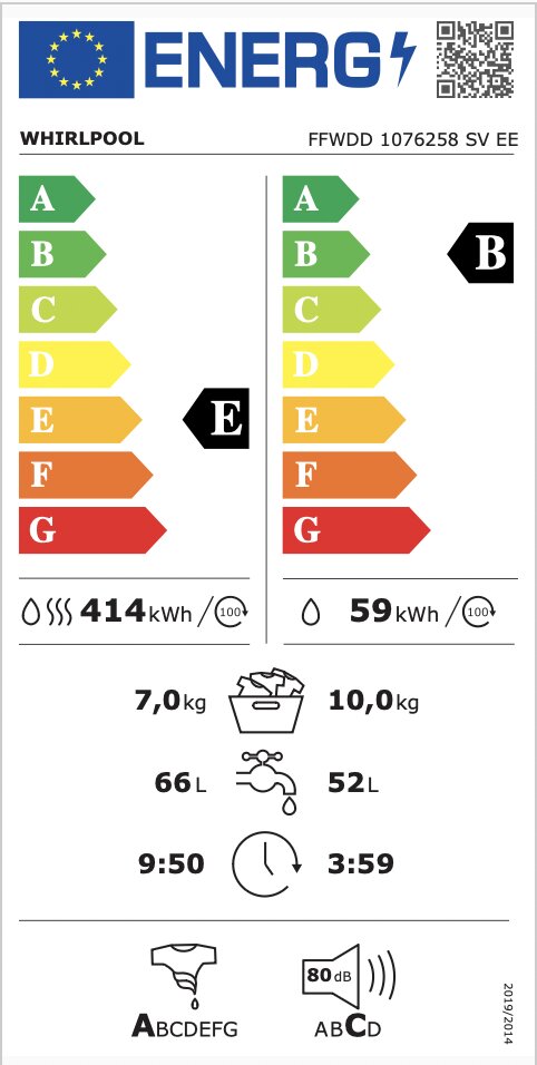 Whirlpool FFWDD 1076258 SV EE цена и информация | Pesumasinad | hansapost.ee