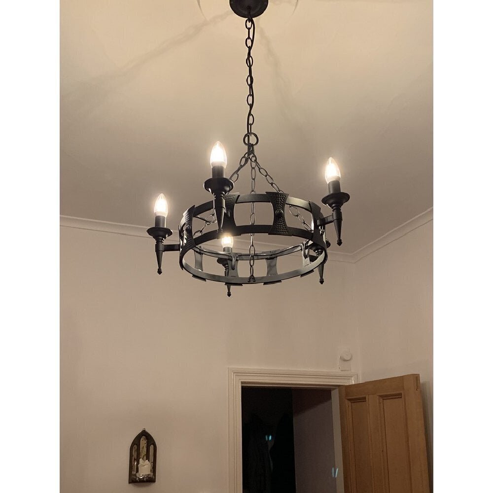 Rippvalgusti Elstead Lighting Saxon SAX5-BLK-SIL hind ja info | Rippvalgustid | hansapost.ee