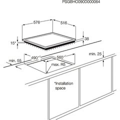 Керамическая варочная поверхность, Electrolux, EHF6342XOK цена и информация | Варочные поверхности | hansapost.ee