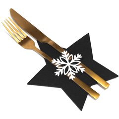 Jõuluteemaline söögiriistade komplekt „Täheke“, 4-osaline, must hind ja info | Jõulukaunistused | hansapost.ee