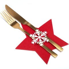 Новогодний чехол для столовых приборов Звезда, 4 шт., Красный цена и информация | Декорации | hansapost.ee