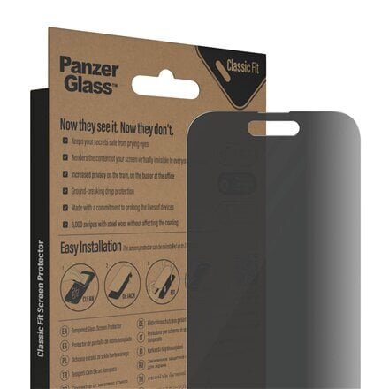 Ekrano apsauga PANZERGLASS Privacy Apple iPhone 14 Pro hind ja info | Ekraani kaitseklaasid ja kaitsekiled | hansapost.ee