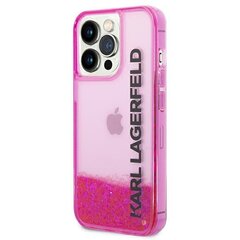 Karl Lagerfeld KLHCP14LLCKVF iPhone 14 Pro Liquid Glitter Elong Pink цена и информация | Чехлы для телефонов | hansapost.ee