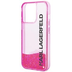 Karl Lagerfeld KLHCP14LLCKVF iPhone 14 Pro Liquid Glitter Elong Pink цена и информация | Чехлы для телефонов | hansapost.ee