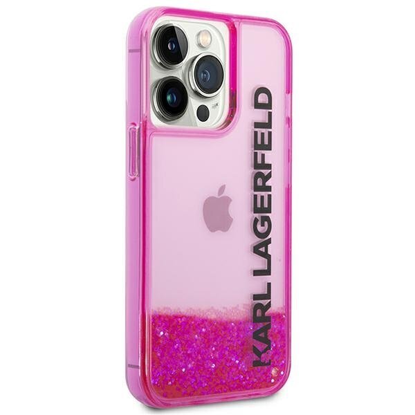 Karl Lagerfeld KLHCP14LLCKVF iPhone 14 Pro Liquid Glitter Elong Pink hind ja info | Telefonide kaitsekaaned ja -ümbrised | hansapost.ee