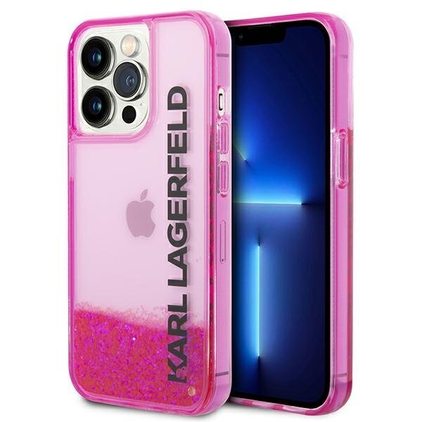 Karl Lagerfeld KLHCP14LLCKVF iPhone 14 Pro Liquid Glitter Elong Pink hind ja info | Telefonide kaitsekaaned ja -ümbrised | hansapost.ee