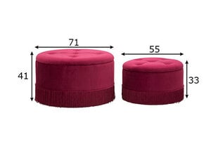 Poufi komplekt A2A Glam, punane hind ja info | Kott-toolid, tumbad, järid | hansapost.ee