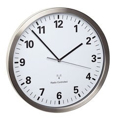 Беспроводные настенные часы TFA с рамой из нержавеющей стали 60.3523 цена и информация | Часы | hansapost.ee