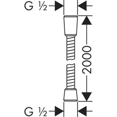 Шланг для душа 200 см Hansgrohe 28134000 цена и информация |  Аксессуары для душа, смесителей | hansapost.ee