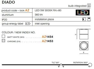 Laevalgusti Azzardo Diado Chrome hind ja info | Laelambid | hansapost.ee