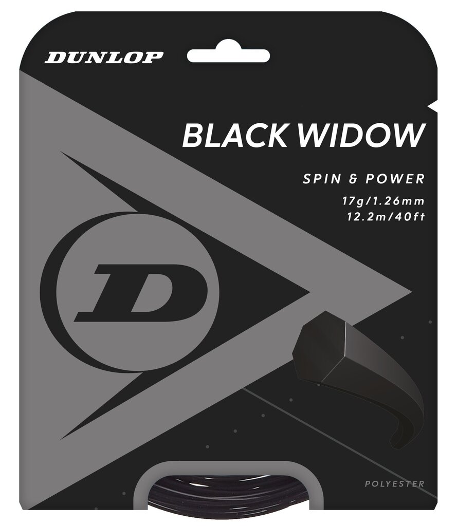 Tennisereketi keeled Dunlop Black Widow 17G/ 1.26mm/12m hind ja info | Välitennise tooted | hansapost.ee