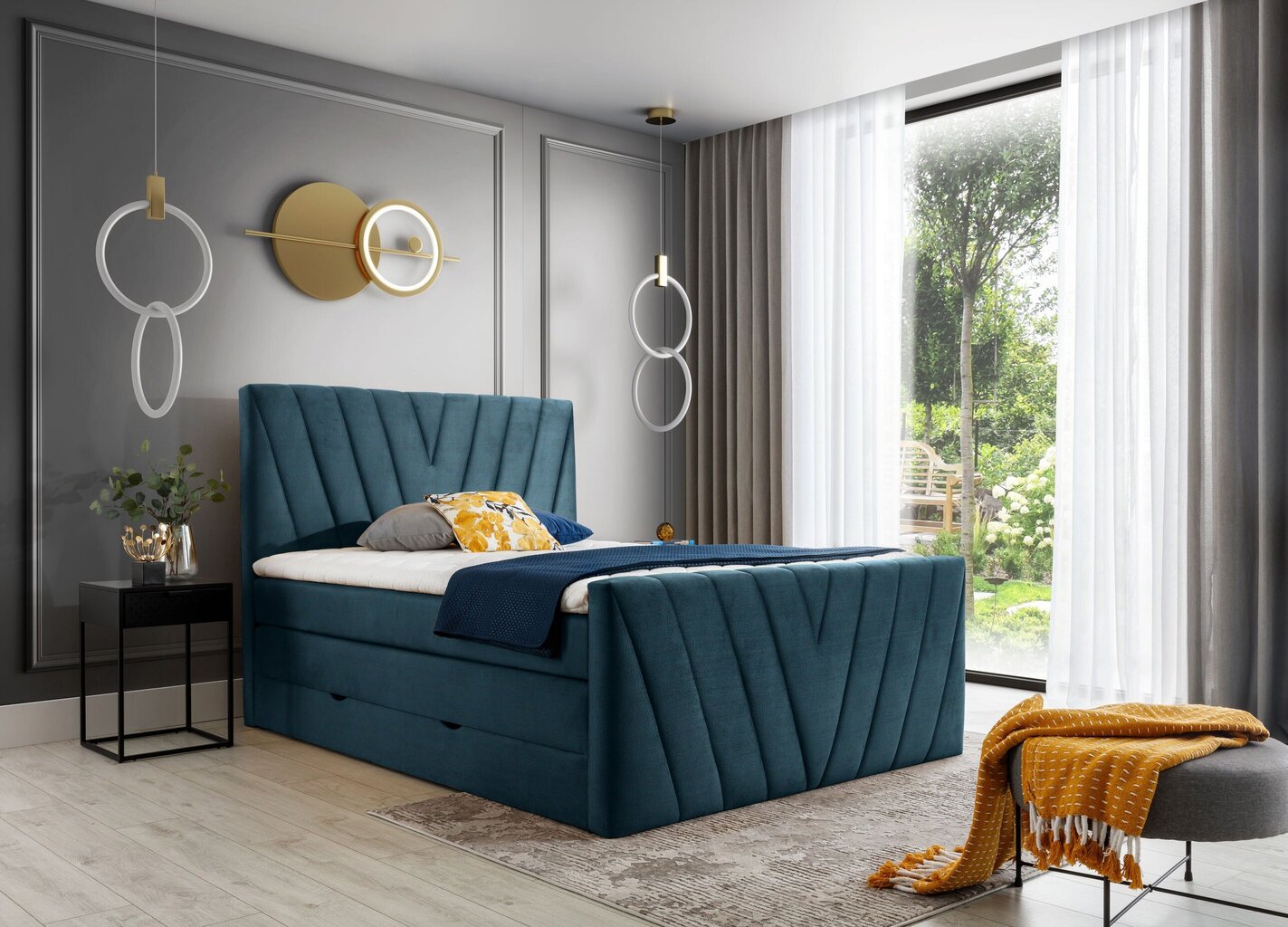 Voodi NORE Candice Nube 40, 180x200 cm, sinine hind ja info | Voodid | hansapost.ee