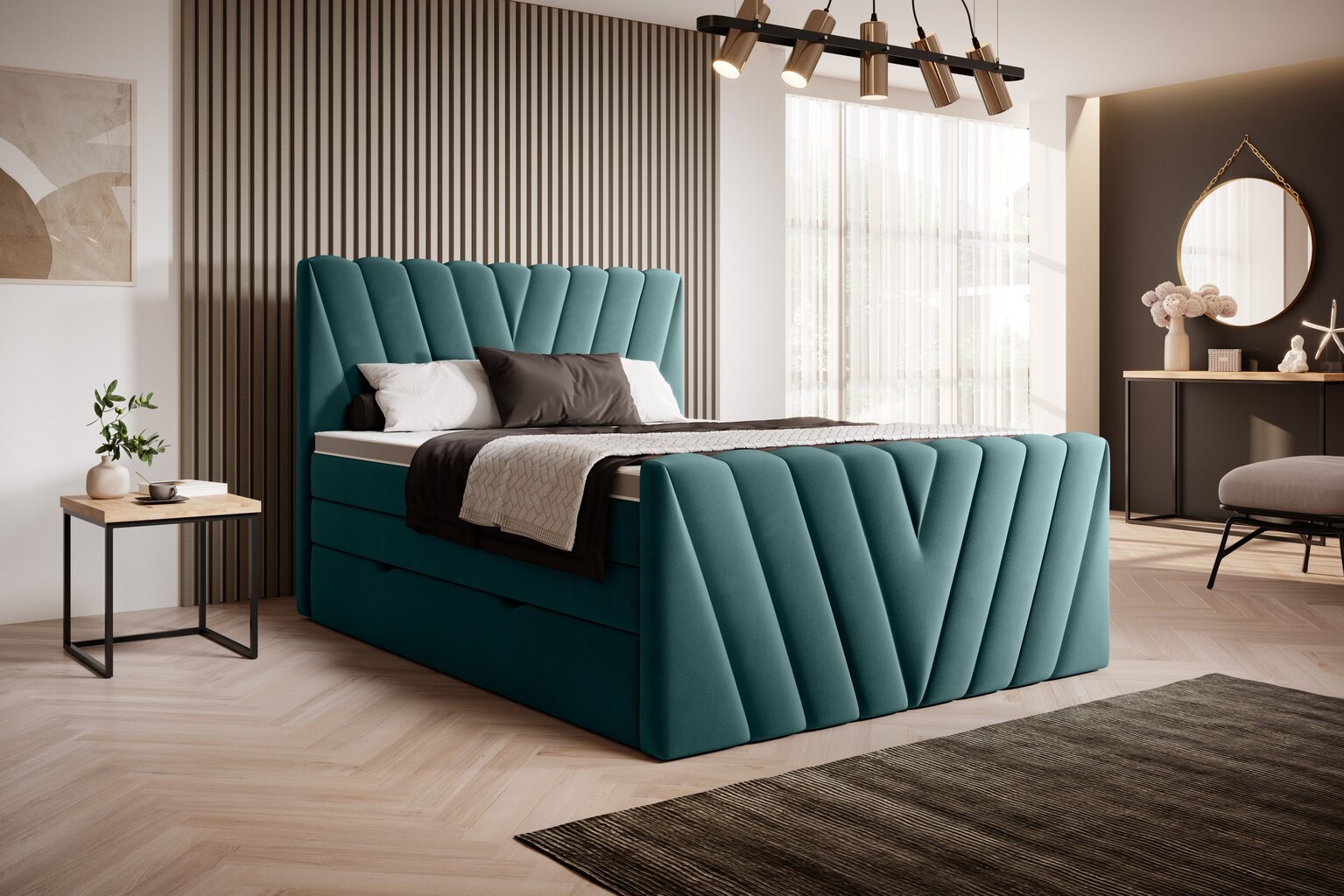 Voodi NORE Candice Velvetmat 38, 160x200 cm, roheline hind ja info | Voodid | hansapost.ee