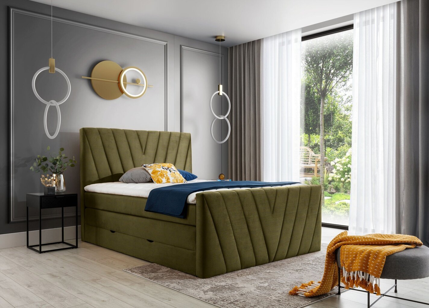 Voodi NORE Candice Nube 33, 160x200 cm, roheline hind ja info | Voodid | hansapost.ee