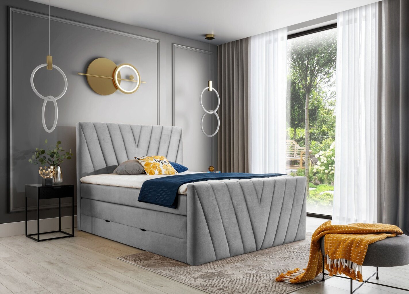 Voodi NORE Candice Nube 03, 140x200 cm, hall hind ja info | Voodid | hansapost.ee